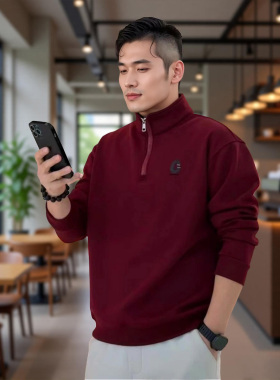 6888长袖卫衣男士时尚休闲加厚立领百搭运动