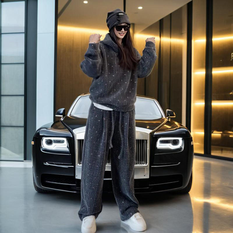 秋冬季加厚套装男女同款彩织连帽卫衣休闲裤两件套,男装,休闲运动套装,淘宝优惠券,粉丝福利购,淘宝优惠卷