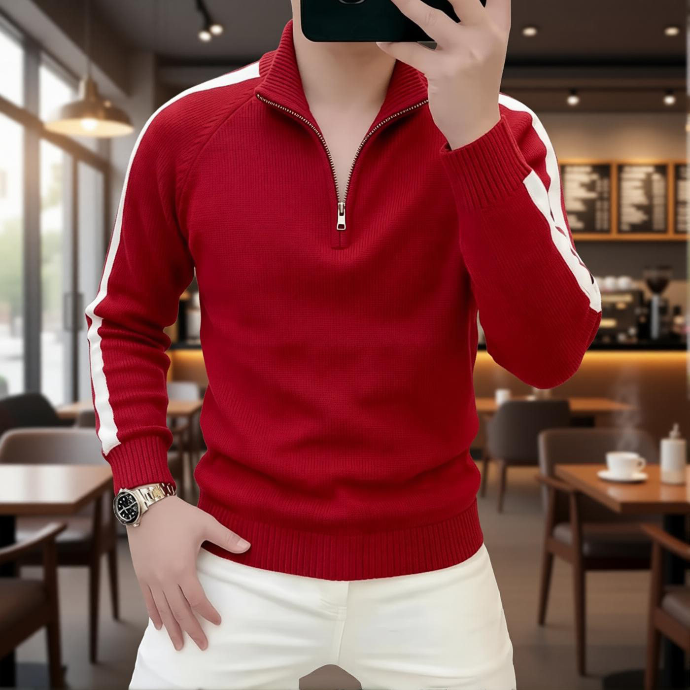 2025秋冬新款男士高品质时尚百搭休闲新款拉链针织衫长袖,男装,针织衫/毛衣,淘宝优惠券,粉丝福利购,淘宝优惠卷