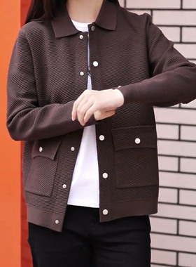 春秋季抗起球简约开衫时尚百搭外穿毛衣男士休闲针织衫外套24815