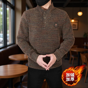 老钱风男士长袖卫衣冬季新款网红帅气百搭休闲时尚青年加绒加厚