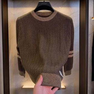 男装 秋冬圆领加厚保暖高端针织衫 休闲内搭打底衫 时尚 1128 毛衣男士