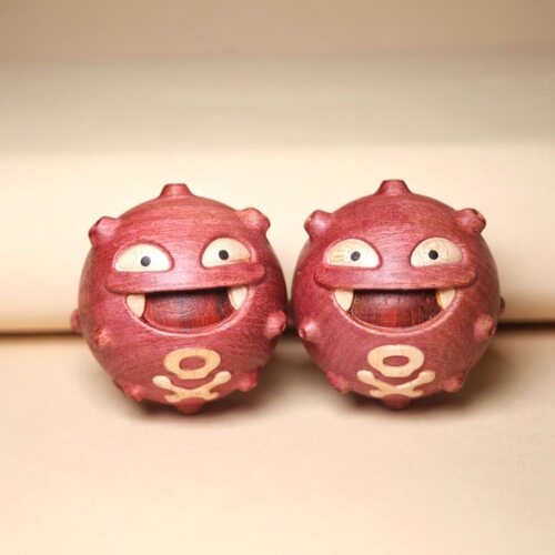 新品神奇宝贝pokemon瓦斯弹木雕摆件创意周边可爱礼物手球