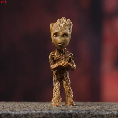 银河护卫队格鲁特小树人绿檀实木雕刻手机吊坠个性工艺品钥匙扣