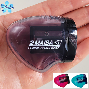 日本产KUTSUWA 双刃倍速手动卷笔刀小学生铅笔塑料削笔器透明