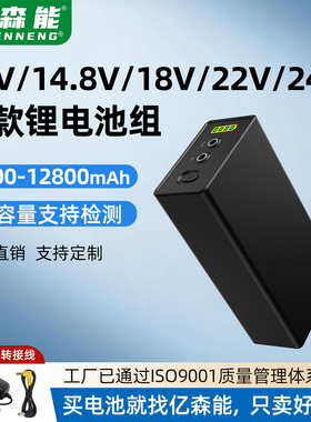 亿森能12V锂电池组14.8V18V22V24V小体积大容量18650电芯备用电源