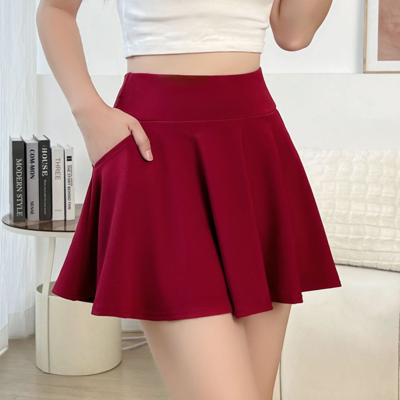 自带安全裤防走光有口袋半身裙