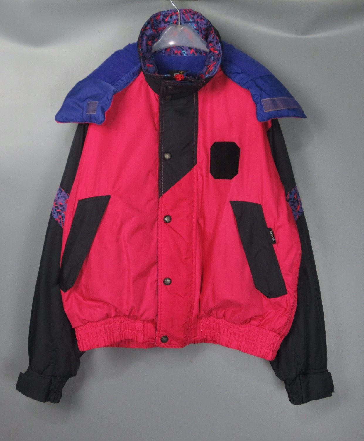Vintage 古着正品exe中古秋冬季90s日本亮粉色黑色滑雪服夹克外套