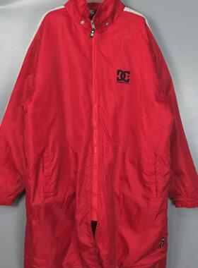 Vintage 古着正品潮牌DCshoes春季90s中古浅红色运动中长薄款外套