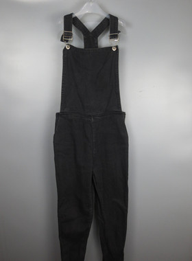 Vintage 古着中古日系复古黑色牛仔可爱少女背带裤吊带裤休闲裤