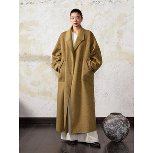 复古双面呢廓形毛呢大衣外套秋冬新 原创设计师款 洛边 桀骜女主角