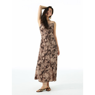 裙子 复古碎花吊带连衣裙女收腰显瘦长款 洛边 原创设计师款