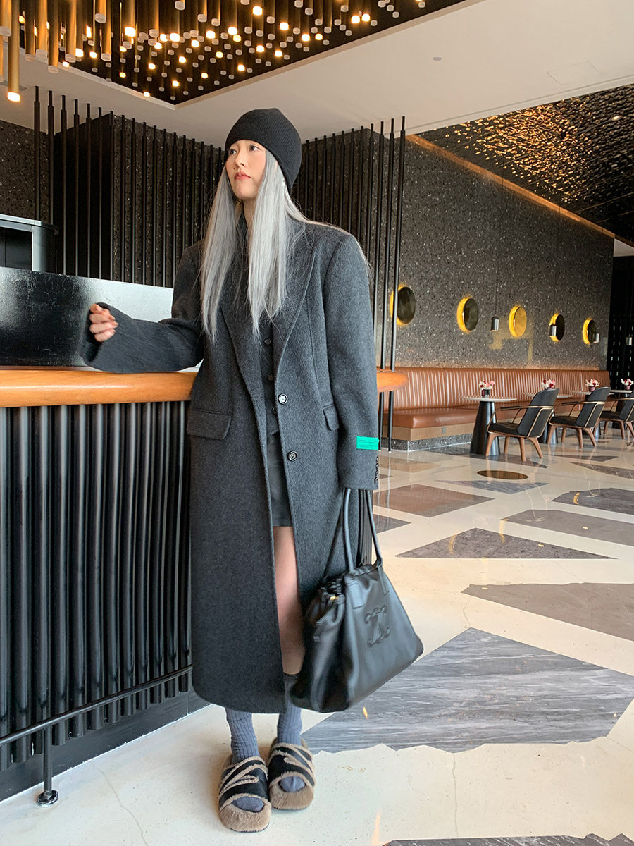 洛边 以山海之名 复古假两件羊毛大衣中长款宽松手工缝双面呢外套,女装/女士精品,毛呢外套,淘宝优惠券,粉丝福利购,淘宝优惠卷