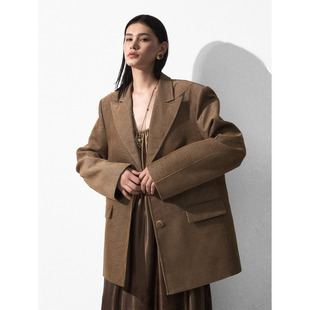 外套女宽松显瘦百搭休闲西服 复古灯芯绒西装 洛边 原创设计师款