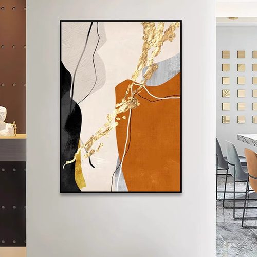 抽象艺术餐厅壁画现代简约