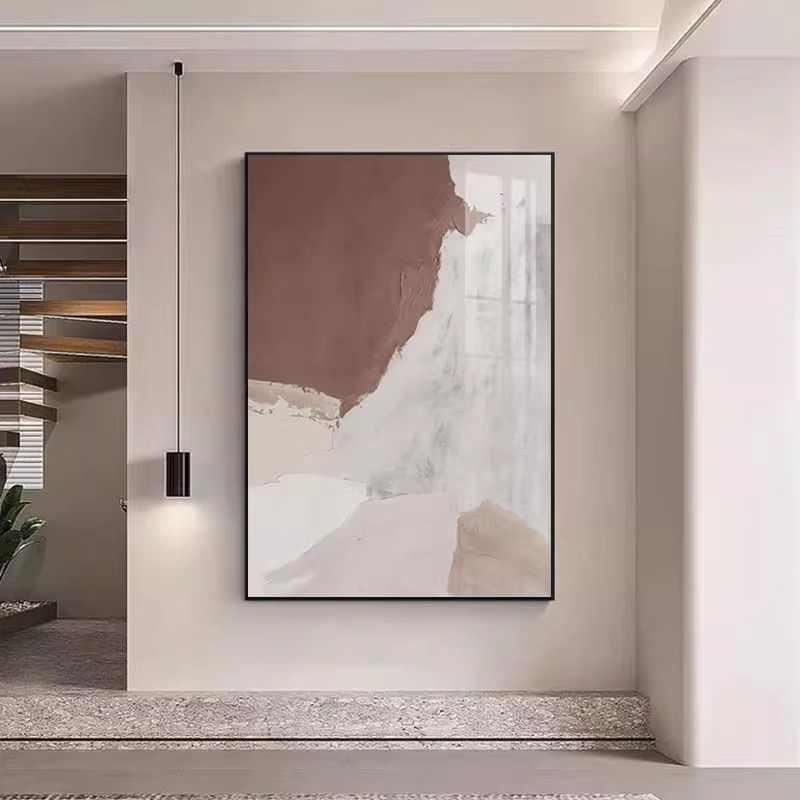 抽象肌理装饰画现代简约客厅走廊挂画艺术公寓酒店宾馆壁画奶油风图片