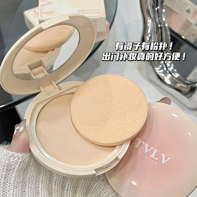 TVLV柔雾修容粉饼遮盖瑕疵持久定妆蜜粉散粉补妆清透服帖粉饼大饼