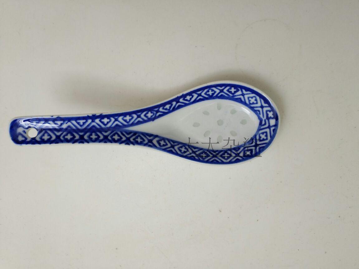 景德镇瓷器釉下高温烧制中餐厅青花餐具玲珑小勺陶瓷汤勺超值厂货