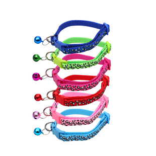 宠物项圈防丢猫咪项圈可爱豹纹安全扣猫狗项圈宠物用品