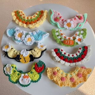 春田花花宠物毛线编织项圈猫咪口水巾蜜蜂围脖狗狗围嘴可爱装扮