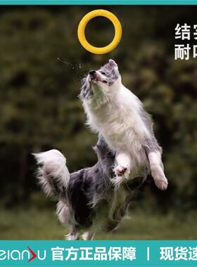 Meianju耐咬软拉环 飞盘狗训练TPR材质可浮水训犬互动宠物玩具