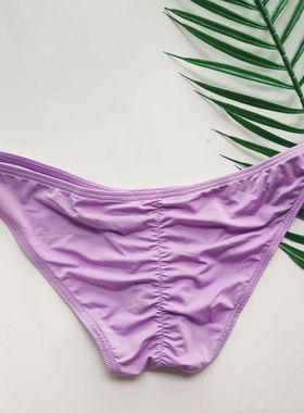 男士时尚冰丝潮流低腰个性超薄青年夏季速干小三角囊袋内裤