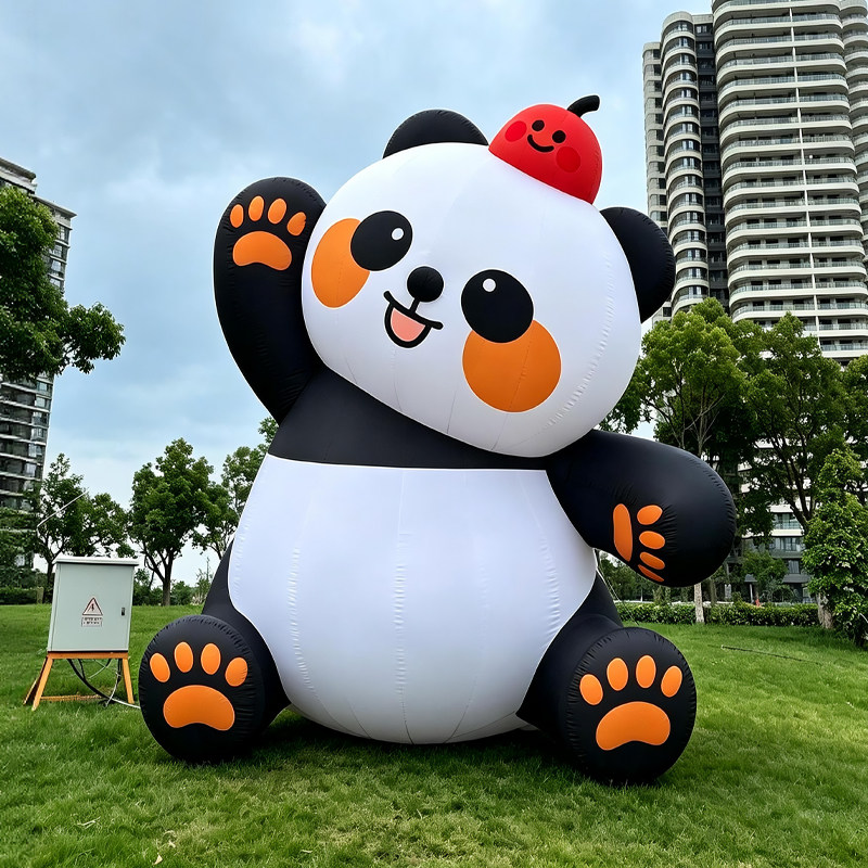 充气大熊猫卡通气模大型户外气模网红熊猫悬挂落地行走卡通定制图片
