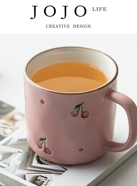 JOJO'S L. PD.紫泉涧.手绘樱桃陶瓷马克杯个人杯泡茶杯 | 踹坊