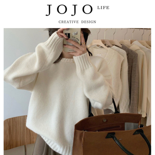 温柔风日系宽松圆领套头毛衣女秋冬 JOJO PD.Needle 桑针