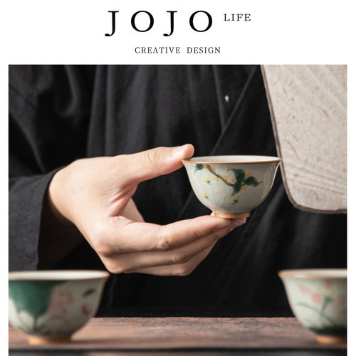 JOJO'SLIFEPD手绘哥窑茶杯开片