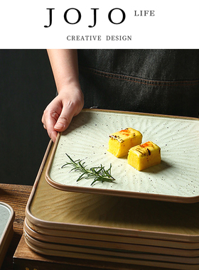 JOJO'S L. PD.pity.日式正方平板盘简约格调摆盘陶瓷托盘 | 矜尚