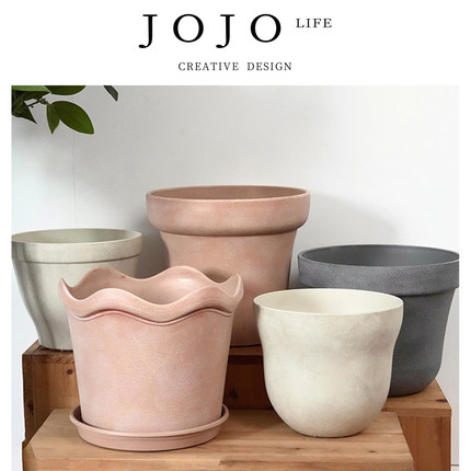 JOJO'S L. PD.Humble.花盆北欧风塑料仿陶瓷家用阳台创意 | 烹愧
