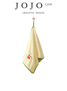 JOJO'S L. PD.status.毛巾丑萌珊瑚绒浴室挂式吸水方巾 | 状况