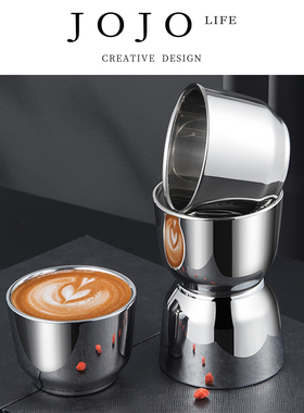 JOJO'S L. PD.wretched.不锈钢双层咖啡意式杯防烫咖啡茶杯 |狈暮