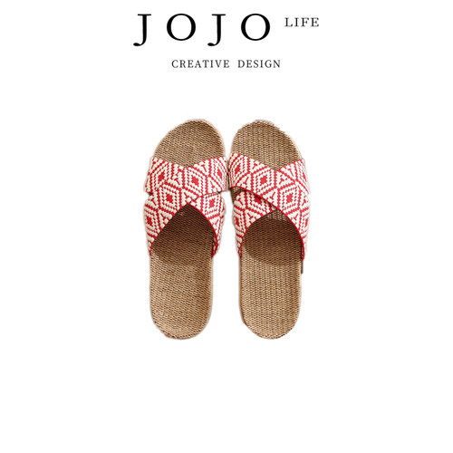 JOJO'SL.PD亚麻凉拖鞋地板家用