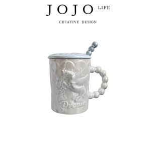 簌春 JOJO PD.Spring.杯具陶瓷带盖带勺子ins风高颜值杯子