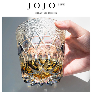 JOJO PD.virtue.酒具江户萤石切子水晶玻璃杯威士忌 禹尧