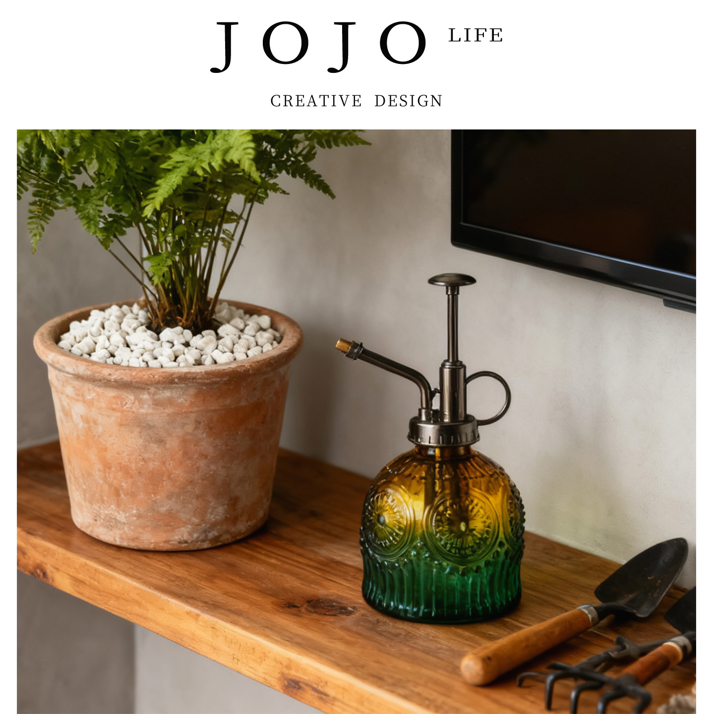 JOJO'S L. PD.Zhaihui.喷壶复古透明彩色浮雕玻璃多肉养花 | 翟辉