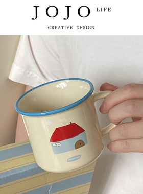 JOJO'S L. PD.refund.ins温馨卡通红房子小猫咪陶瓷马克杯 | 取退