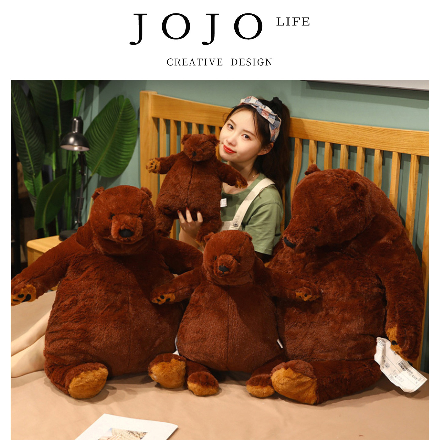 JOJO'S L. PD.Okay.抱枕网红棕熊公仔毛绒玩具泰迪熊玩偶 | 啦折,居家布艺,靠垫/抱枕,淘宝优惠券,粉丝福利购,淘宝优惠卷