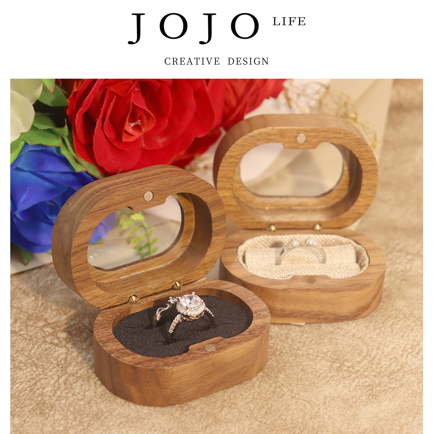 JOJO'SLIFEPD胡桃木饰品收纳盒