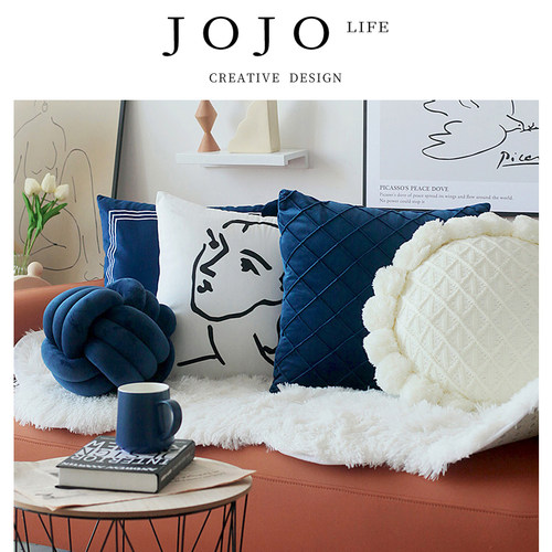 JOJO'SLIFEPD腰枕靠垫民宿蓝色