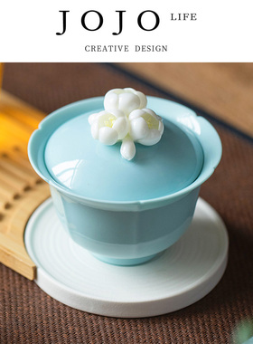 JOJO'S L.PD.habit.陶瓷非遗捏花盖碗功夫茶具高颜值茶杯 | 惯彤