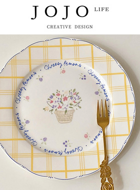 JOJO'S L. PD.honest.ins风韩国陶瓷花卉早餐盘田园风 | 堵廉