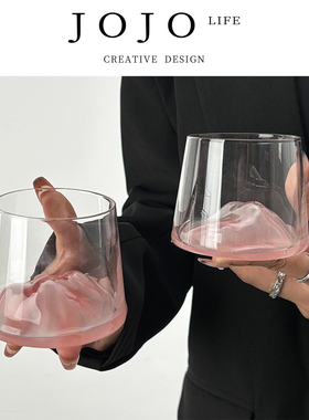 JOJO'S L. PD.Talking.粉色富士山杯创意观山玻璃水杯家用 | 谈愁