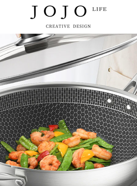 JOJO'S L. PD.therefore.蜂窝不粘锅不锈钢炒菜锅煎炒锅 | 故靴