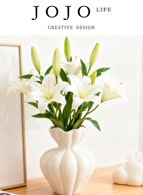 JOJO'S L. PD.Warm.法式花瓶白色高级感摆件客厅桌面复古 | 温润