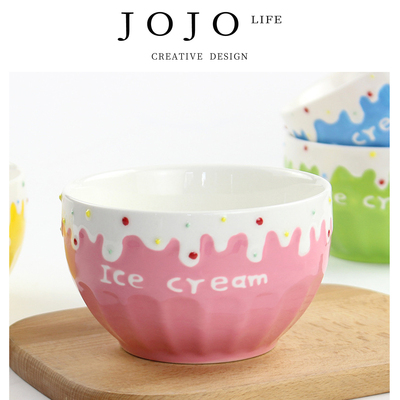 JOJO'SLIFEPD可爱陶瓷冰淇淋碗