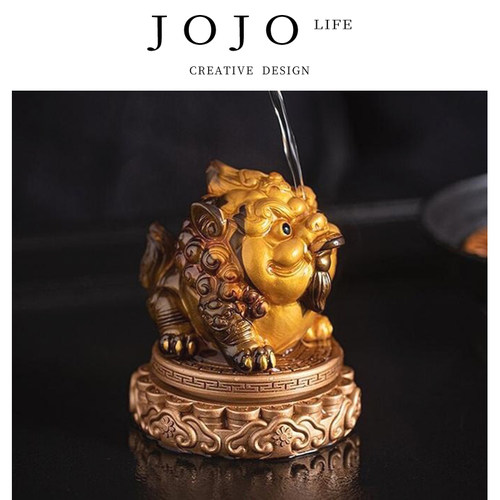 紫泉涧变色茶宠摆件精品旋转貔貅