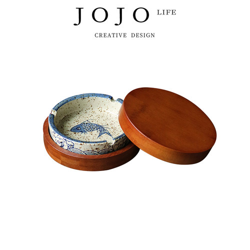 JOJO'SL.PD防飞灰有带盖烟缸